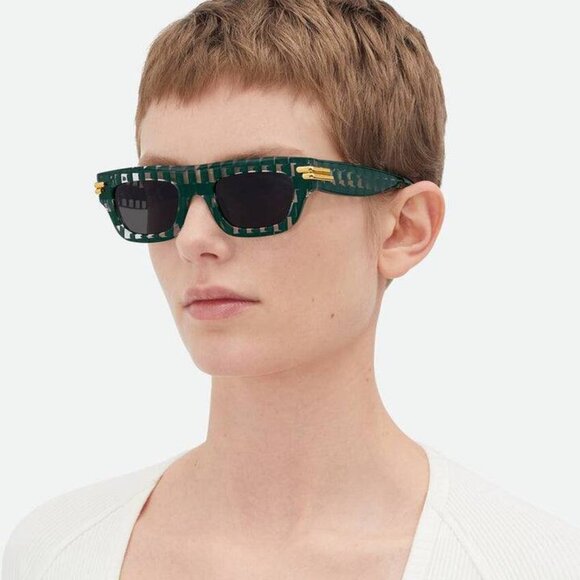 Bottega Veneta BV1321S 003 Square Sunglasses - Green main image 8